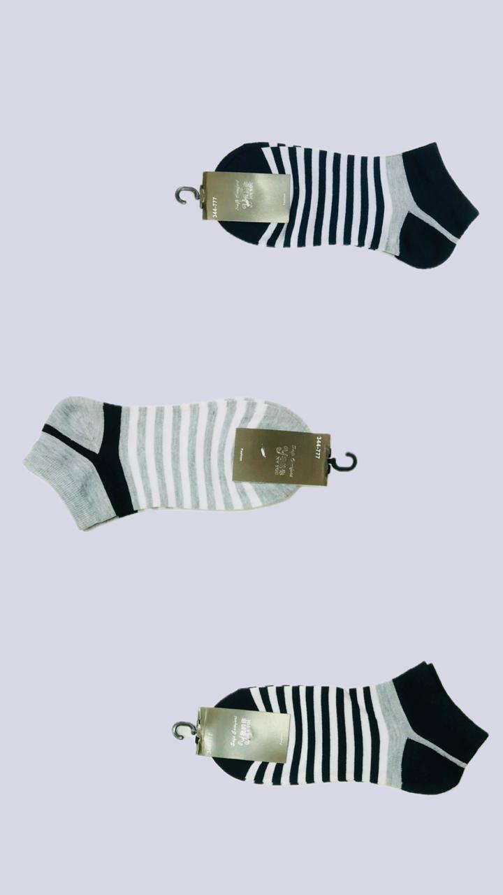 Men's Striped Ankle Length Socks, Pack Of 3