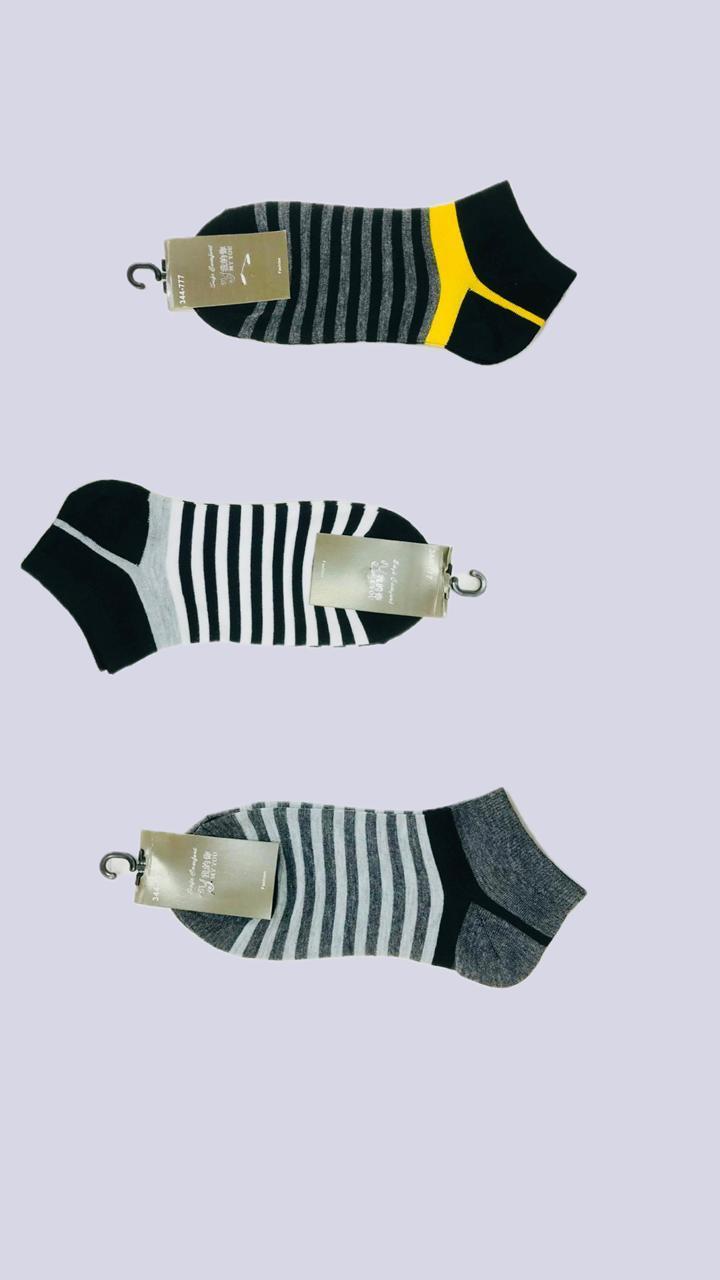 Men's Striped Ankle Length Socks, Pack Of 3