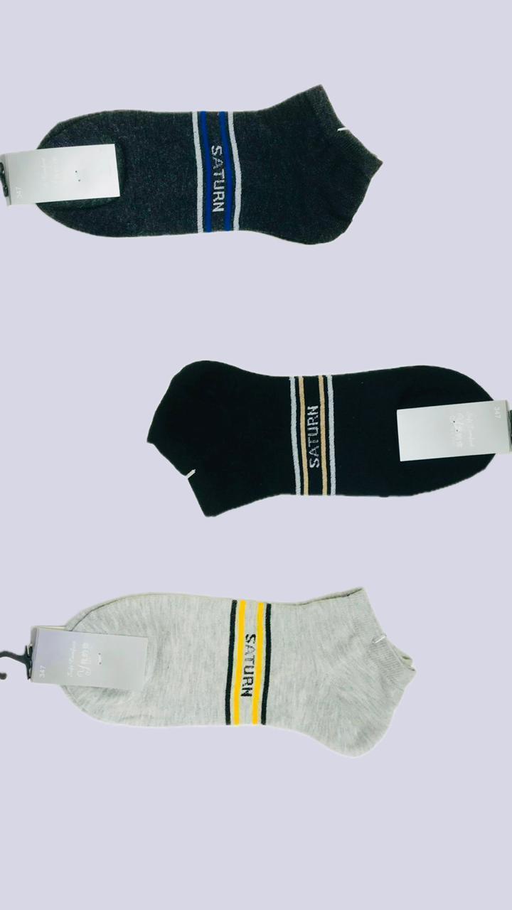 Men's Plain Ankle Length Socks, Pack Of 3