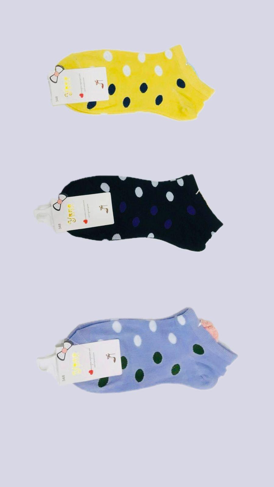 Women's Polka Dots Ankle Length Socks, Pack Of 3