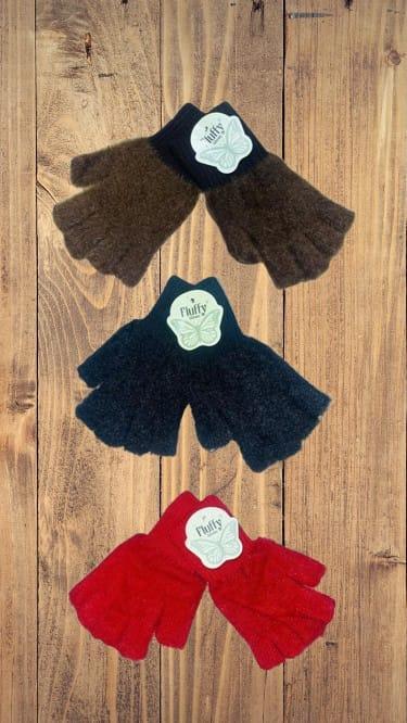 Wool Plain Fingerless Gloves - Pack Of 3