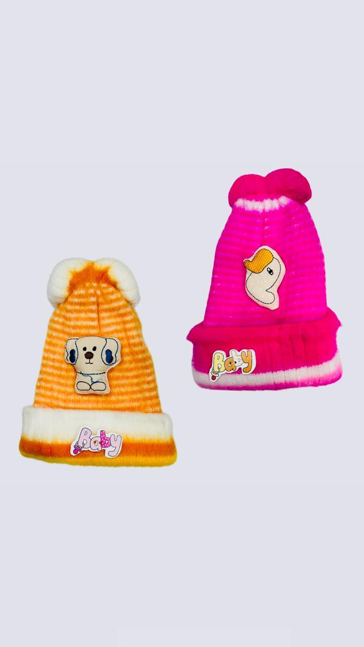 Baby Embroidered Beanie, Pack Of 2