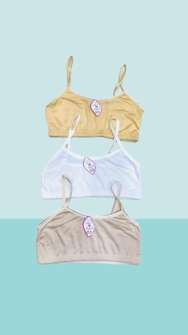 Cotton Plain Non-Padded Bra - Pack Of 3