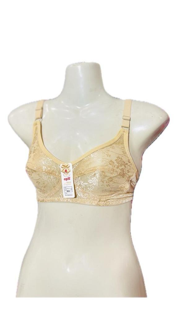 Comfortable Non-Padded Cotton Bra - Printed Design, Available in Multiple Sizes - 1 Pcs