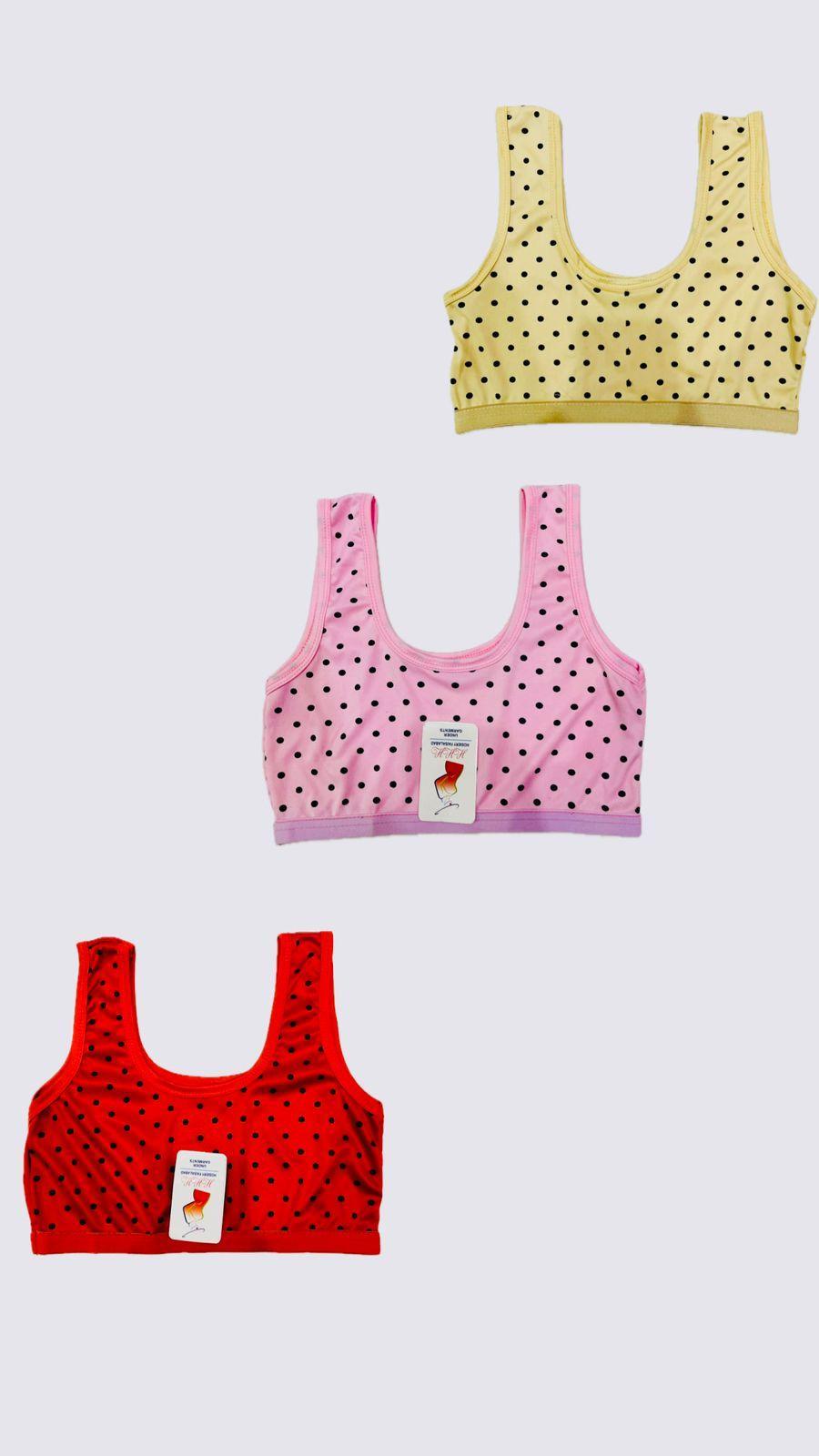 3 Pcs Comfortable Jersey Printed Minimizer Bra Set