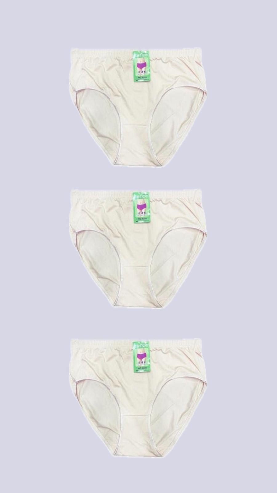 Comfortable Cotton Plain Panties - 3 Pcs Light Weight Set