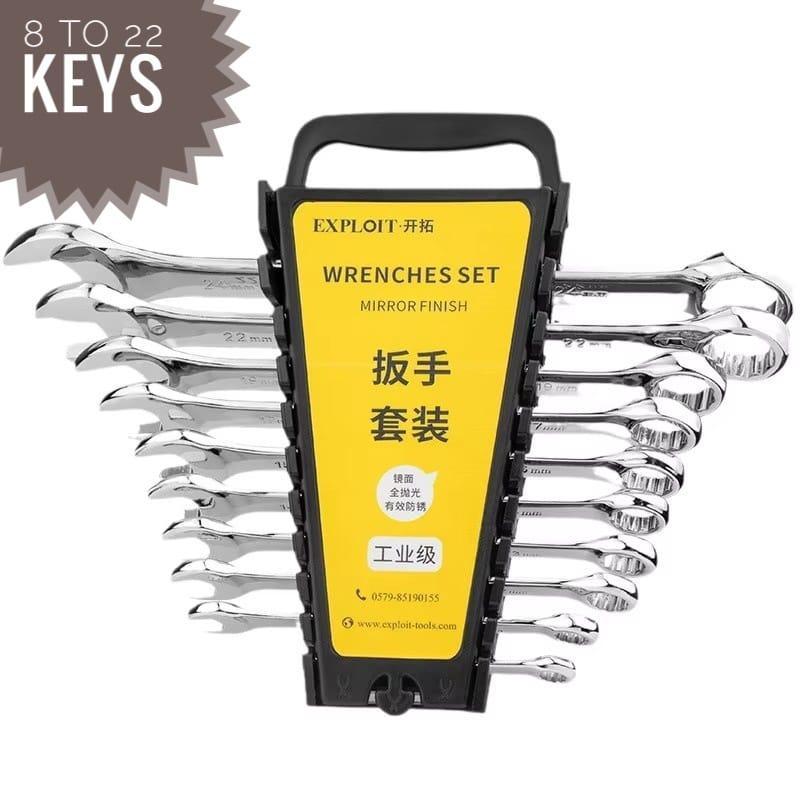 12 Pcs Chrome Vanadium Steel Wrench
