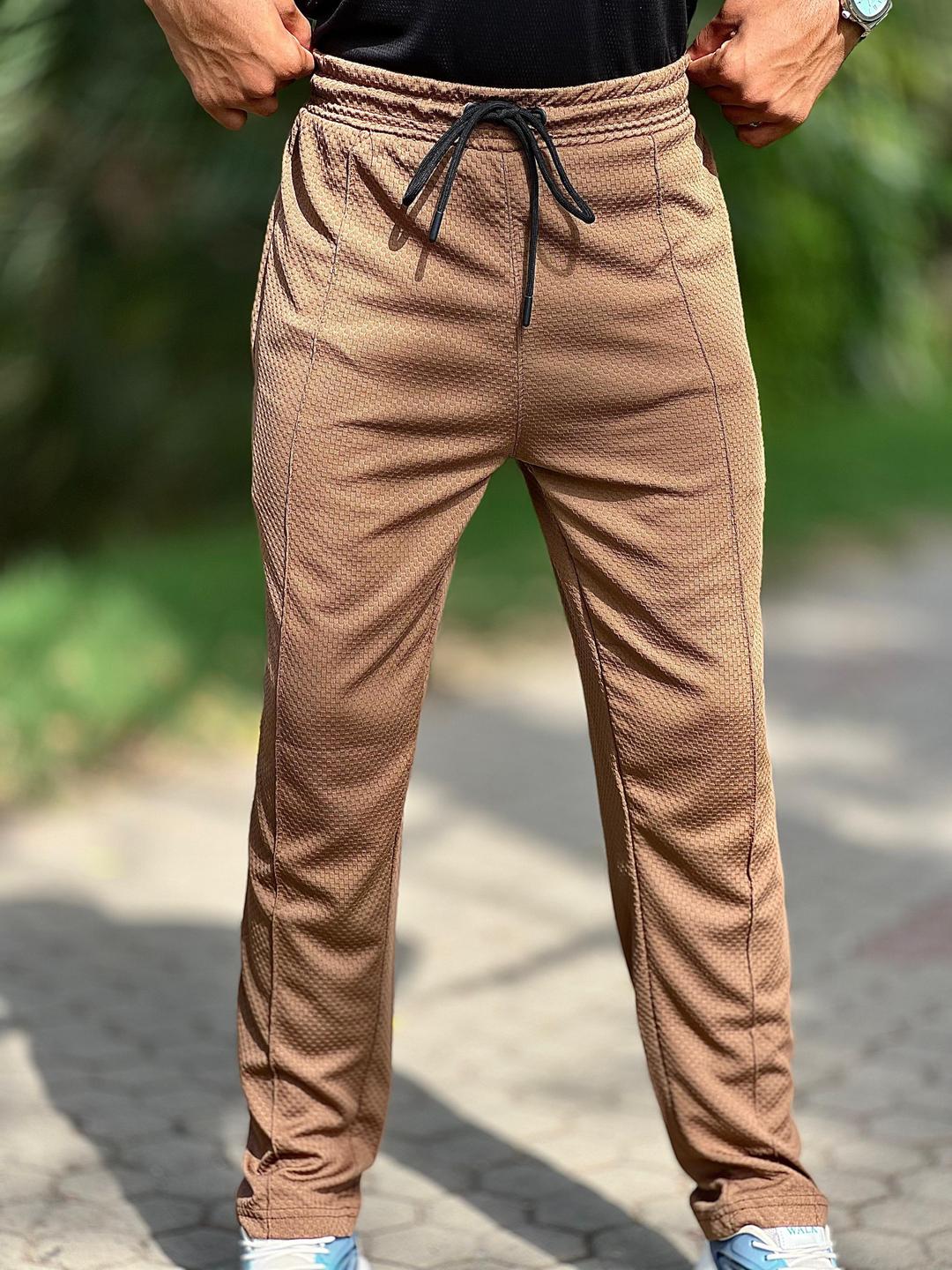 Men's Cotton Texture Trouser - 1 Pc in Khaki