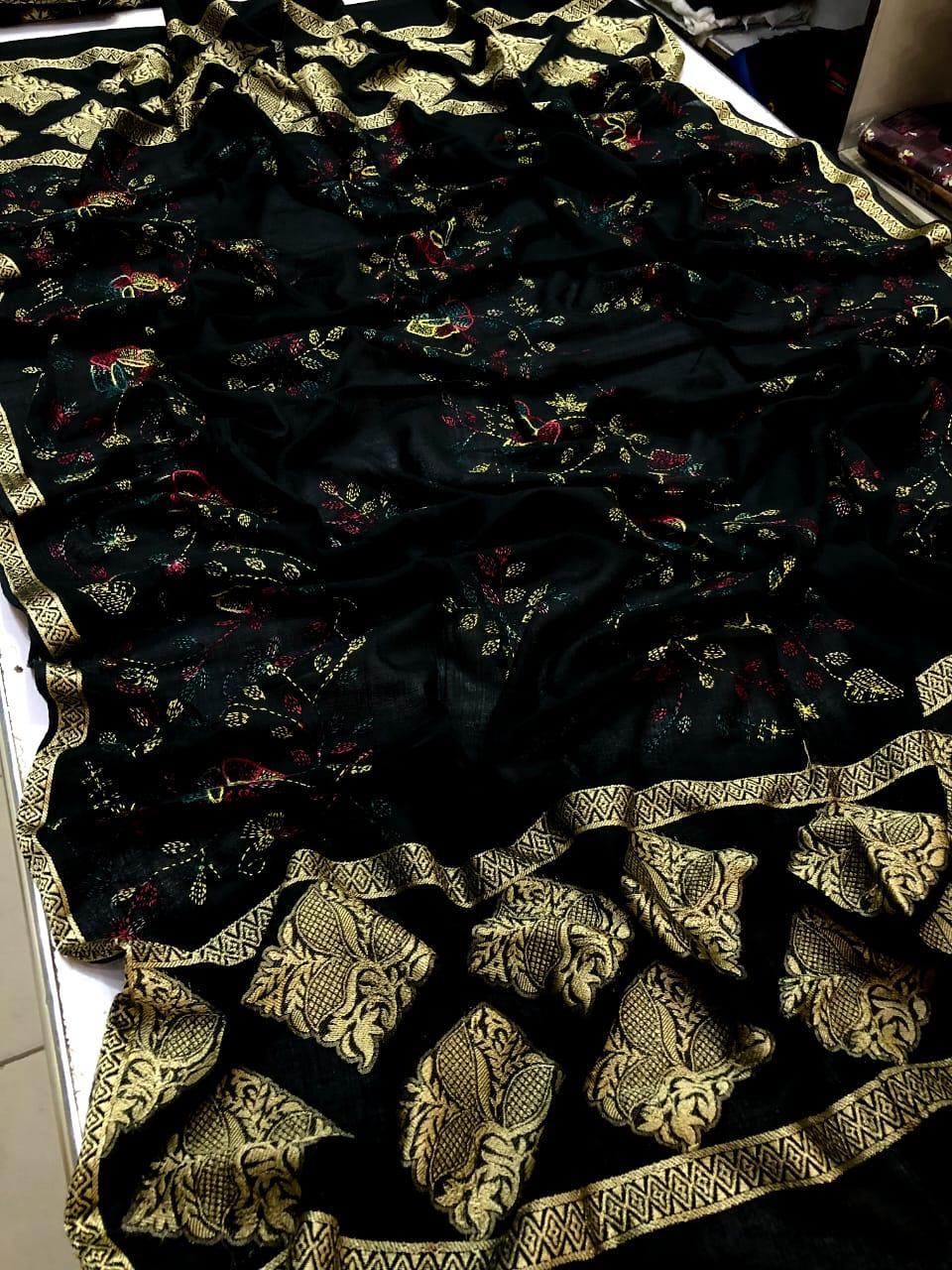 1 Pc Women's Stitched Arabic Lawn Hand Work Dupatta