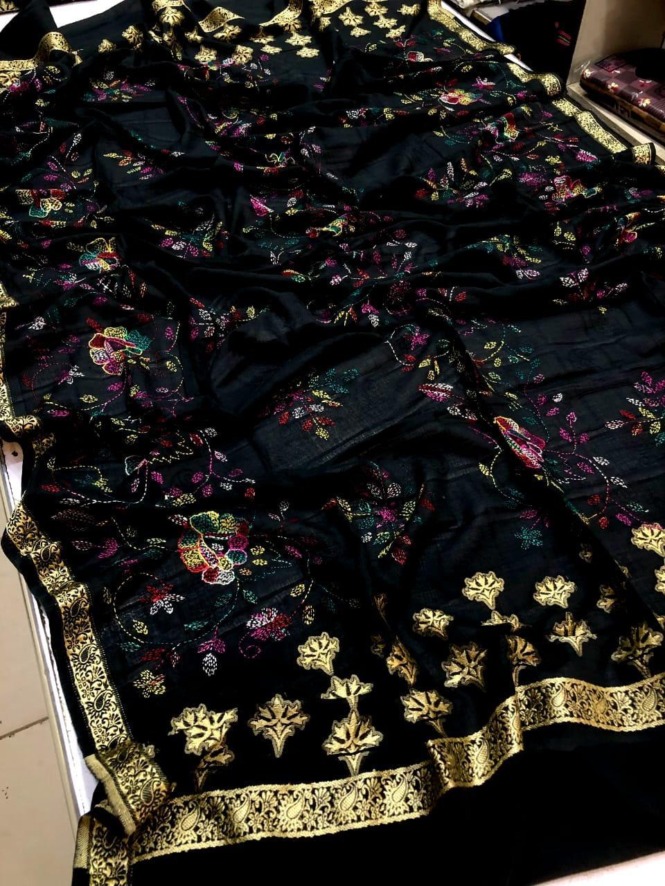 1 Pc Women's Stitched Arabic Lawn Hand Work Dupatta