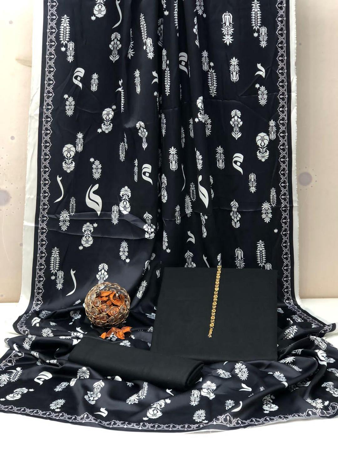 3 Pcs Women's Unstitched Plain Suit