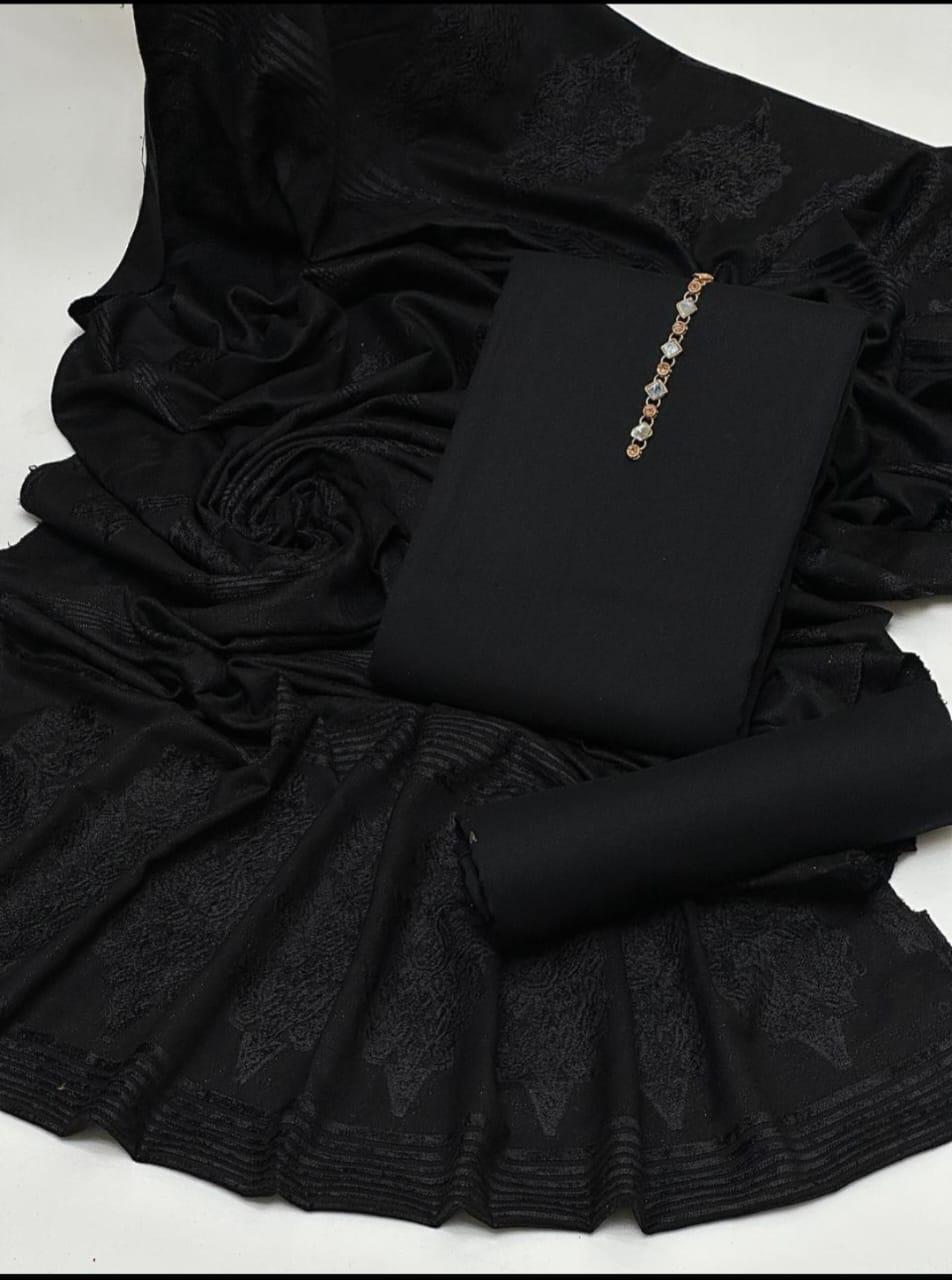 3 Pcs Women's Unstitched Plain Suit