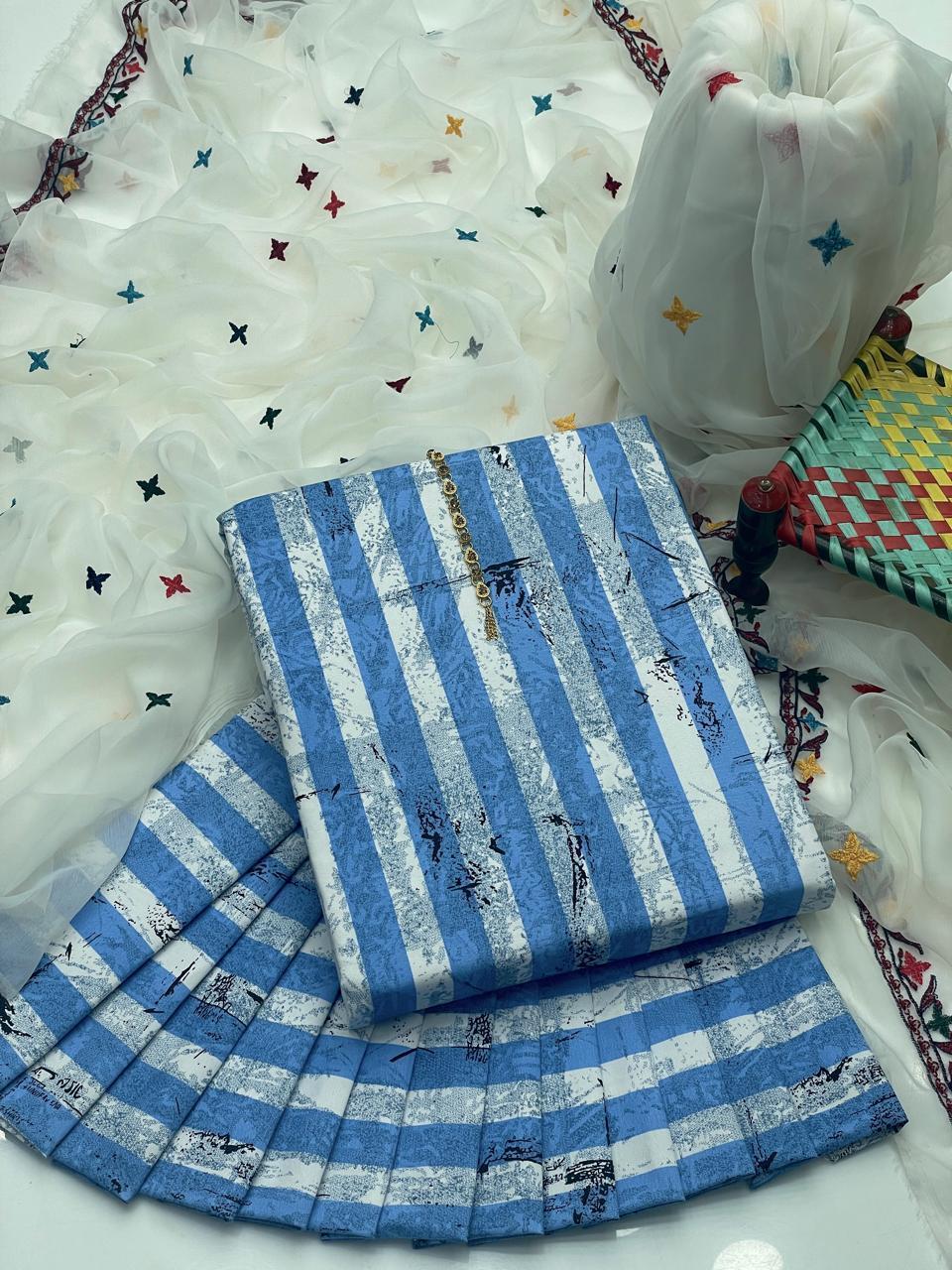 3 Pcs Women's Unstitched Digital Print Suit