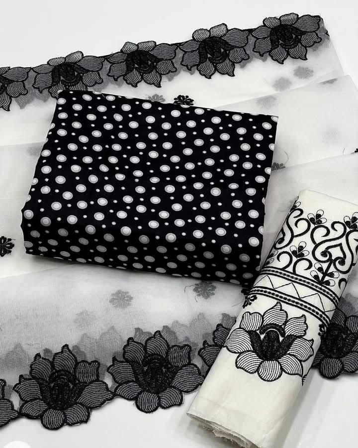 3 Pcs Women's Unstitched Digital Print Suit