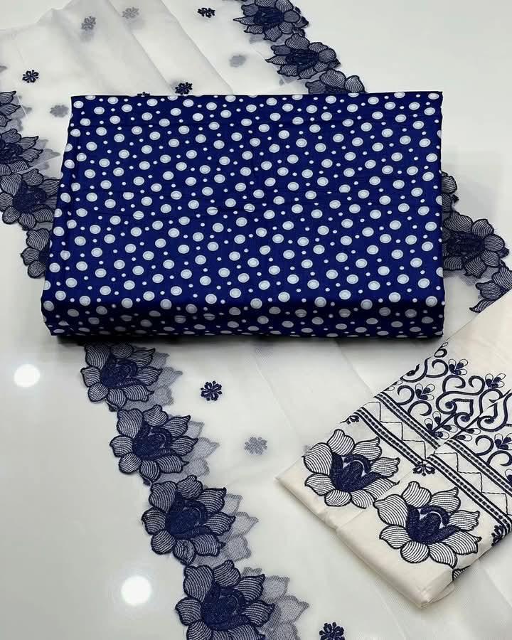 3 Pcs Women's Unstitched Digital Print Suit