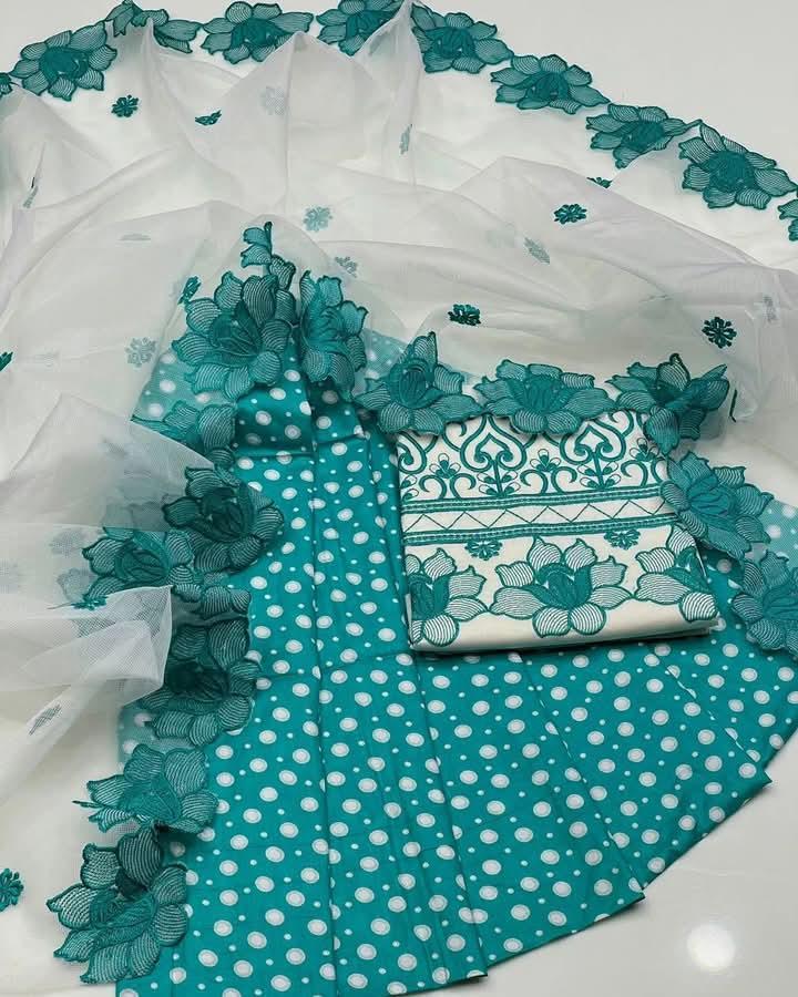 3 Pcs Women's Unstitched Digital Print Suit