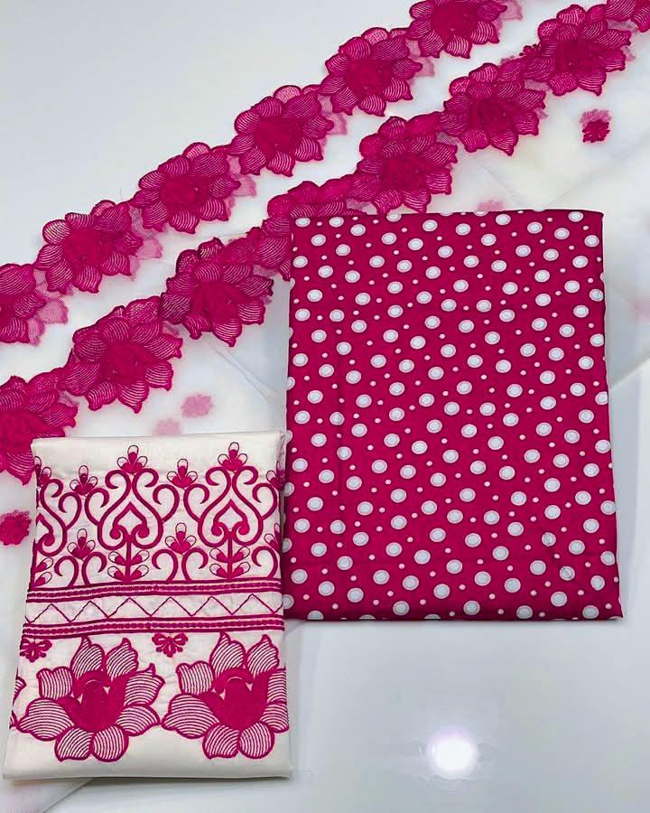 3 Pcs Women's Unstitched Digital Print Suit