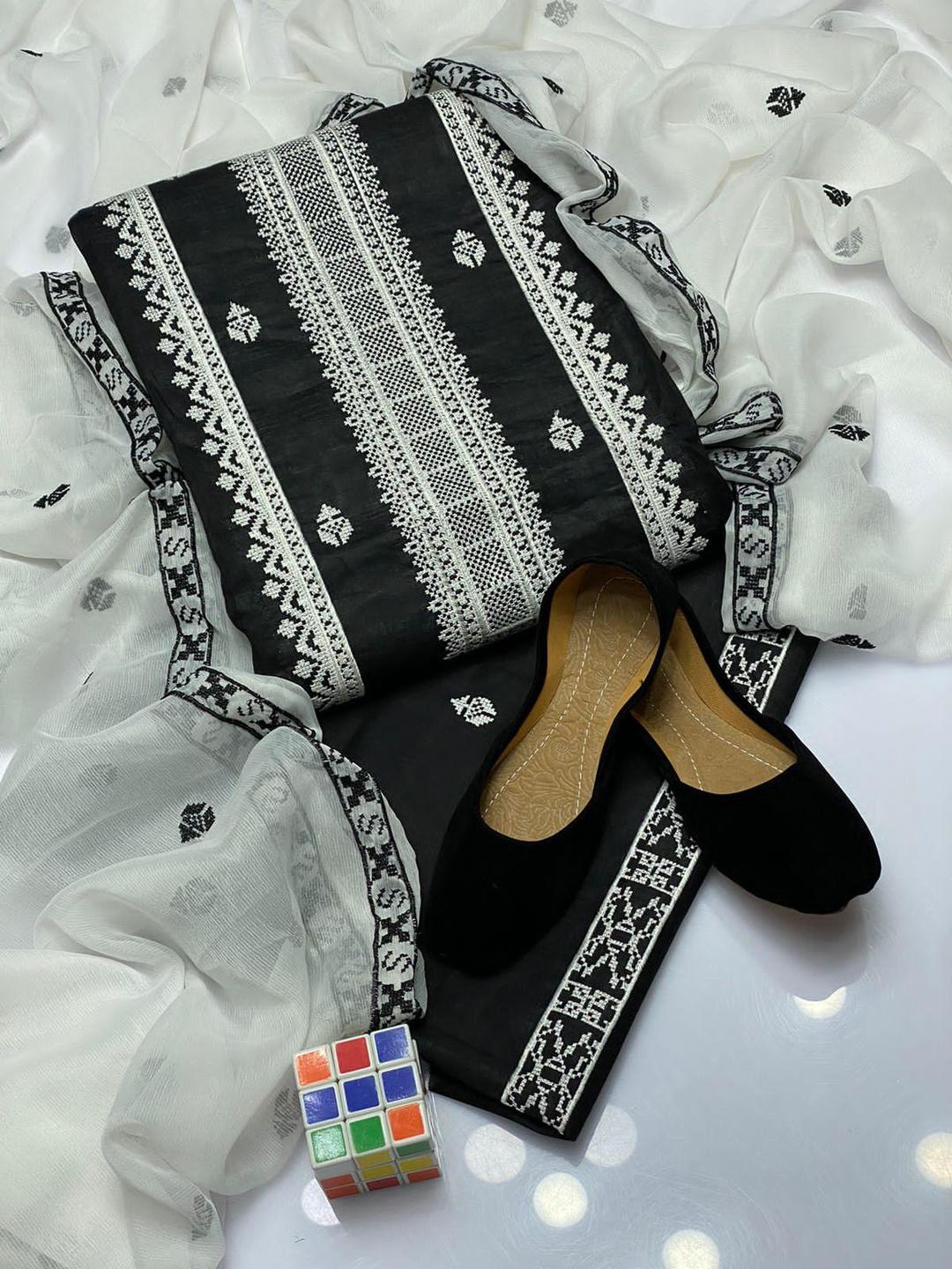 3 Pcs Women's Unstitched Embroidered Suit