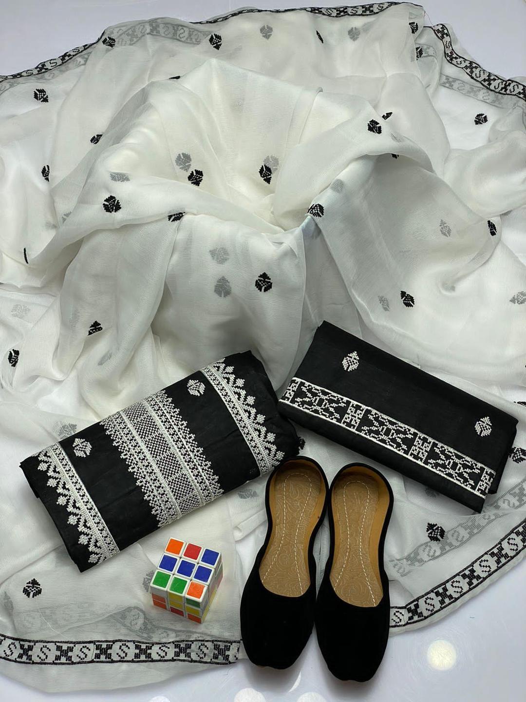 3 Pcs Women's Unstitched Embroidered Suit