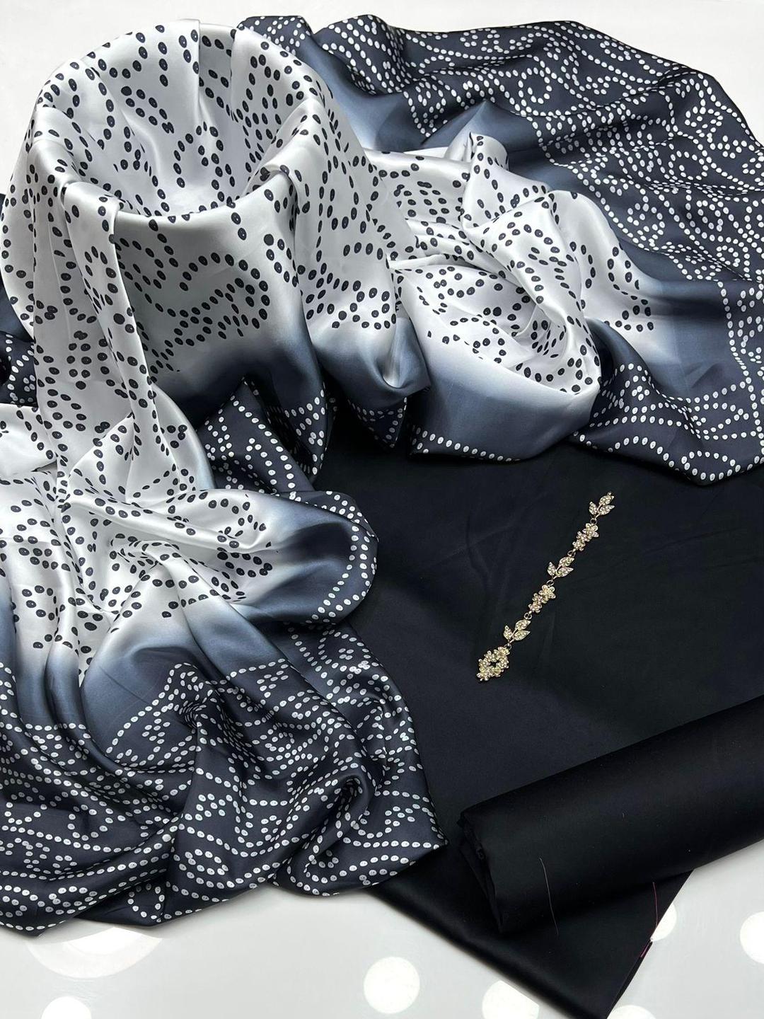 3 Pcs Women's Unstitched Plain Suit