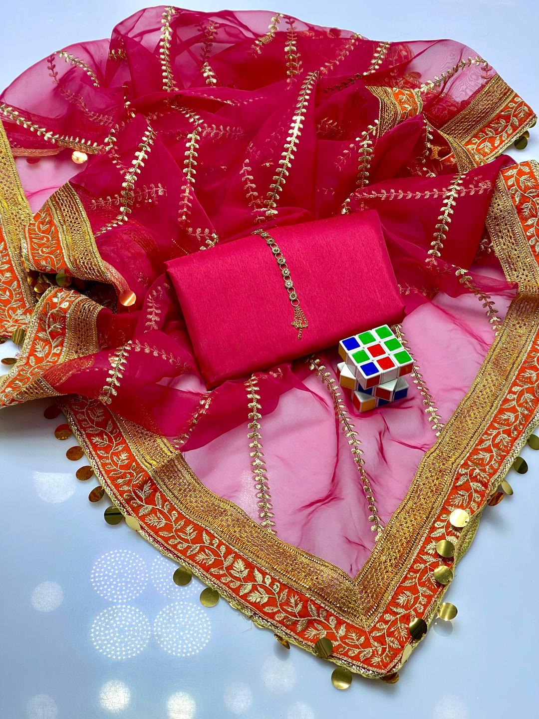 3 Pcs Women's Unstitched Plain Suit