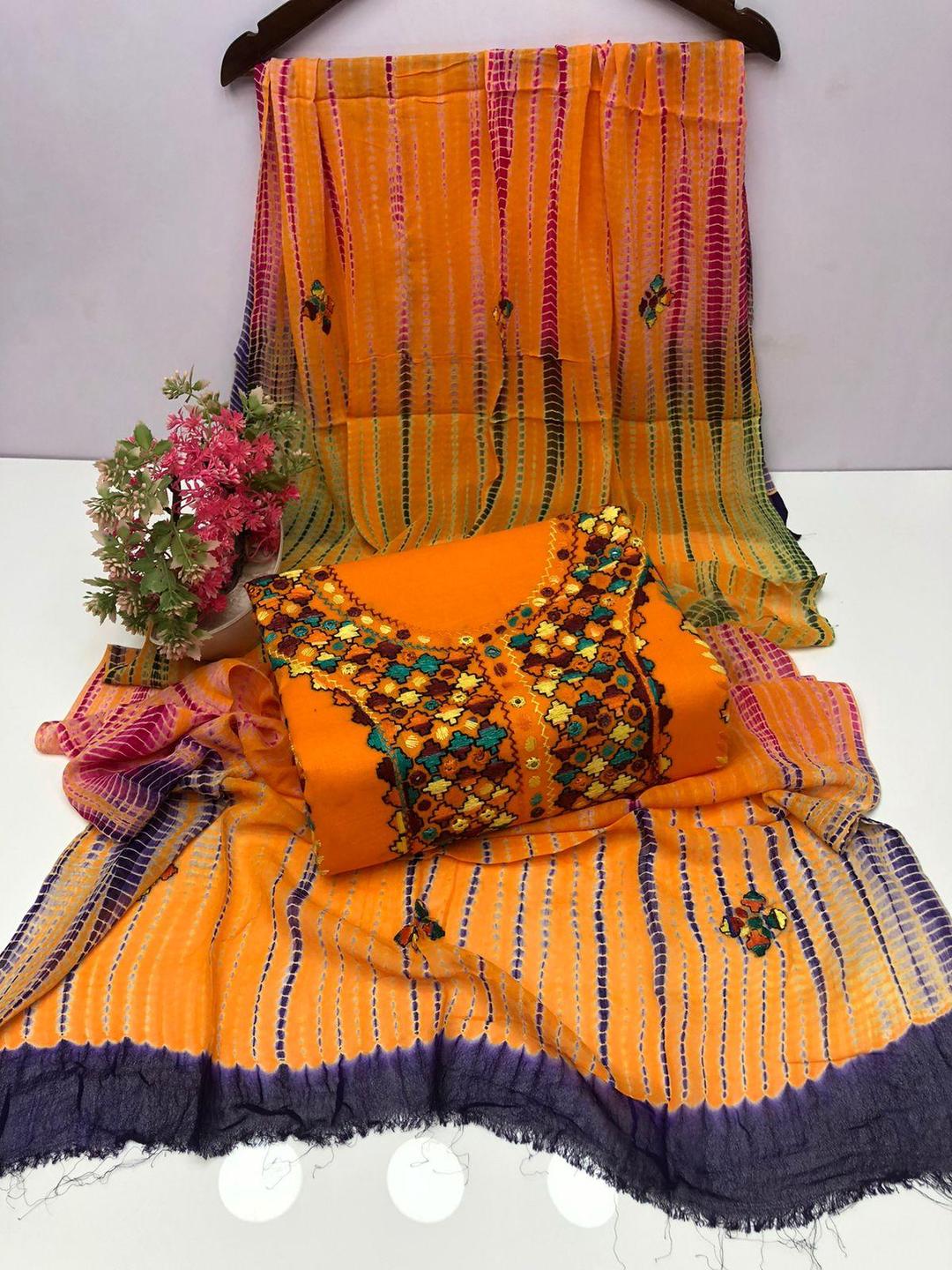 3 Pcs Women's Unstitched Hand Work Suit