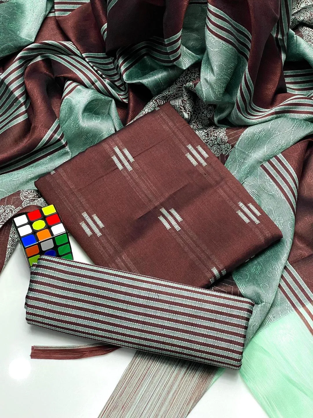 3 Pcs Women's Unstitched Printed Embroidered Suit