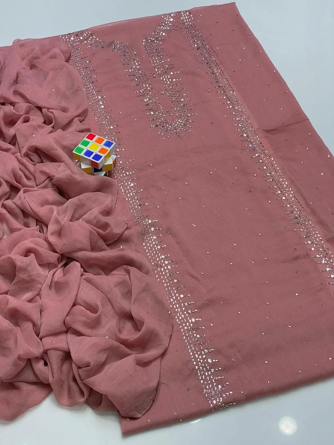 2 Pcs Women's Unstitched Hand Work Suit