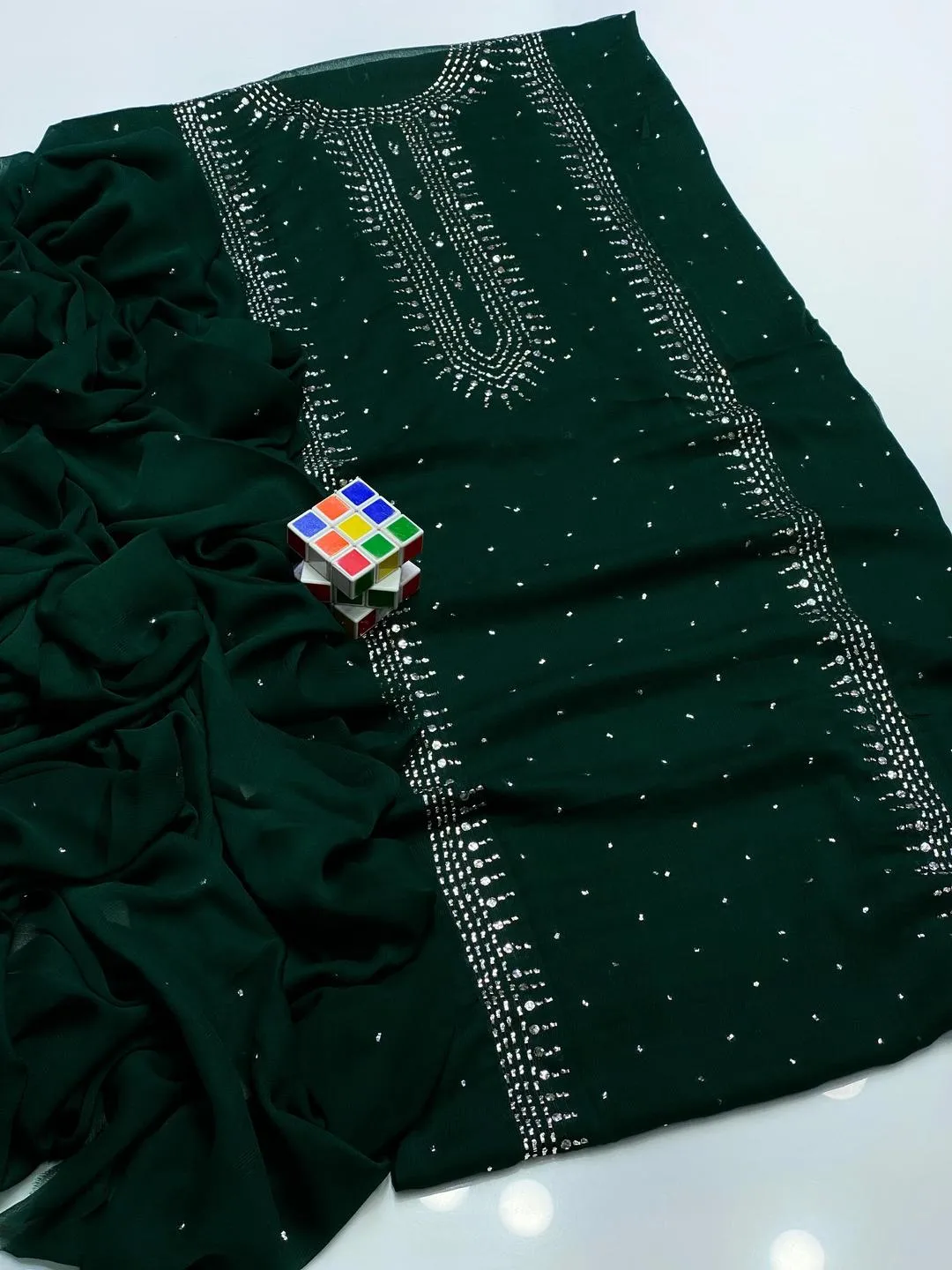 2 Pcs Women's Unstitched Hand Work Suit