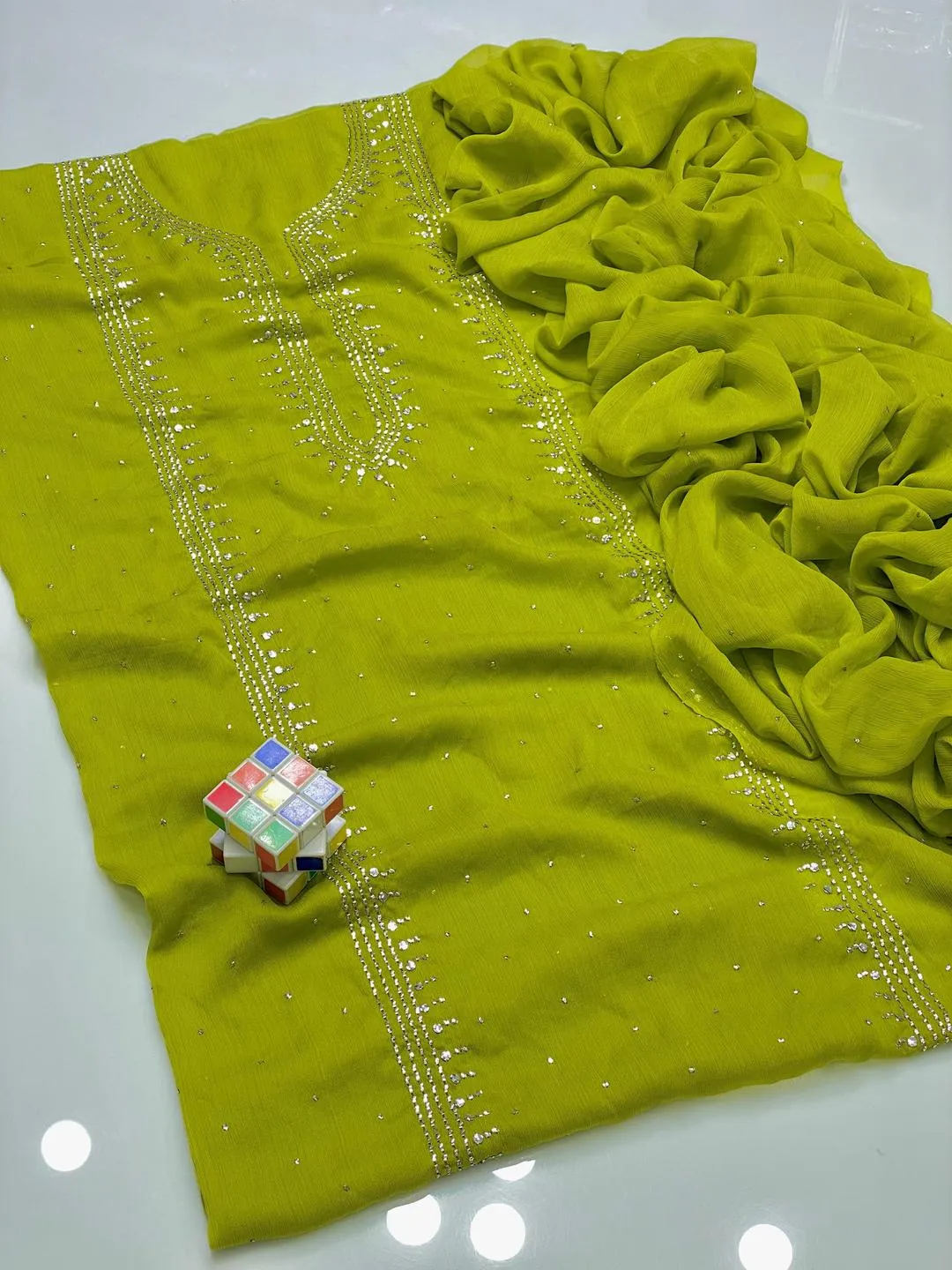 2 Pcs Women's Unstitched Hand Work Suit