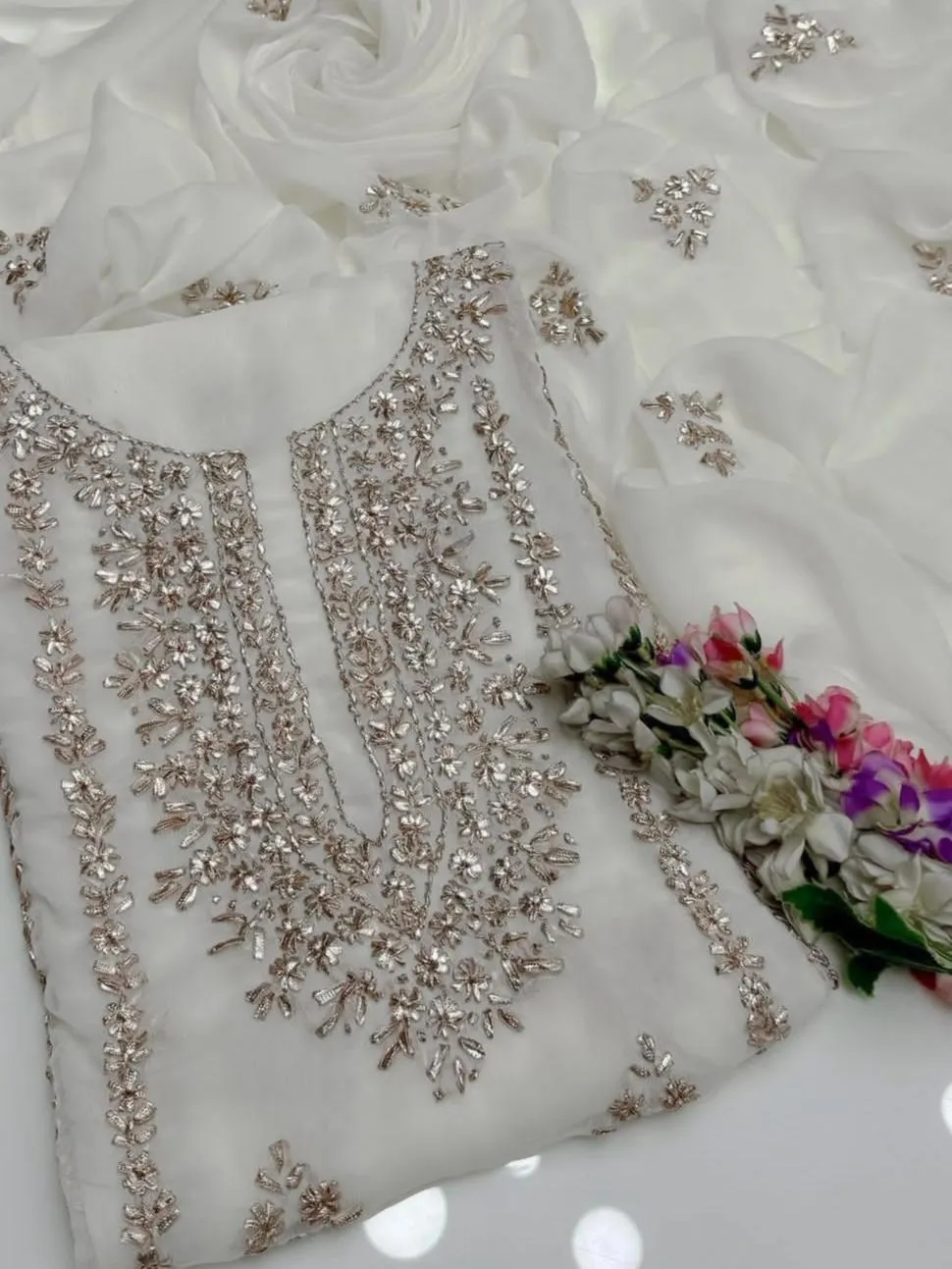 2 Pcs Women's Unstitched Hand Work Suit