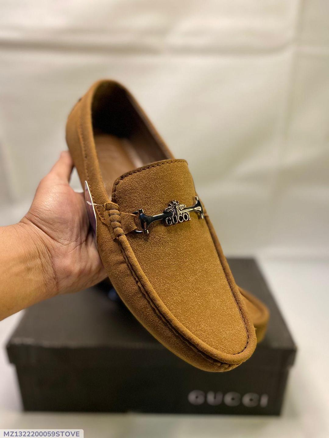 Men Mustard Suede Loafers with Horsebit Detail