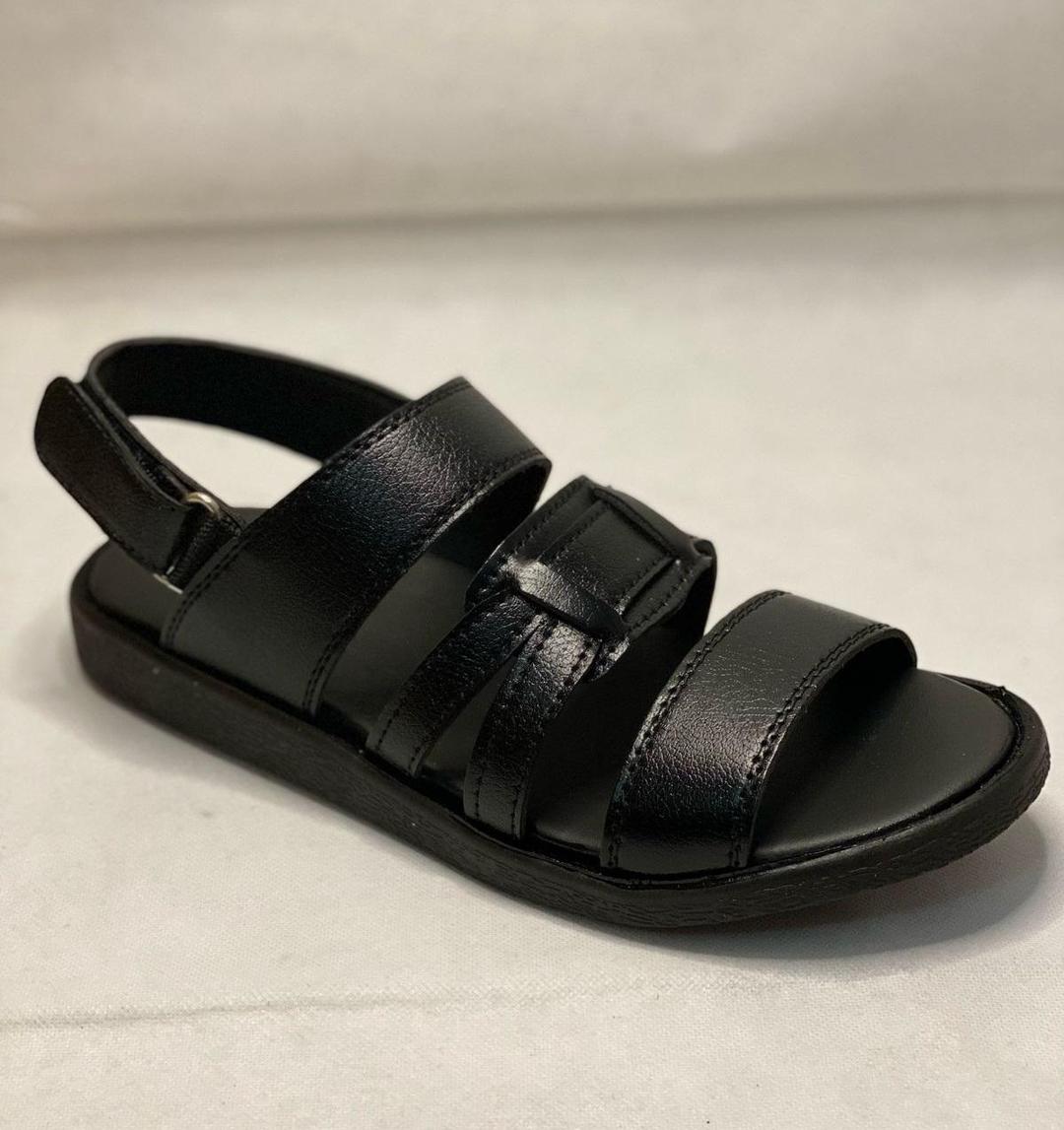Men's Leather Fancy Sandals Black TB-903