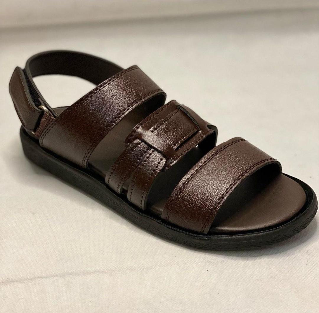 Men's Leather Fancy Sandals Brown TB-903