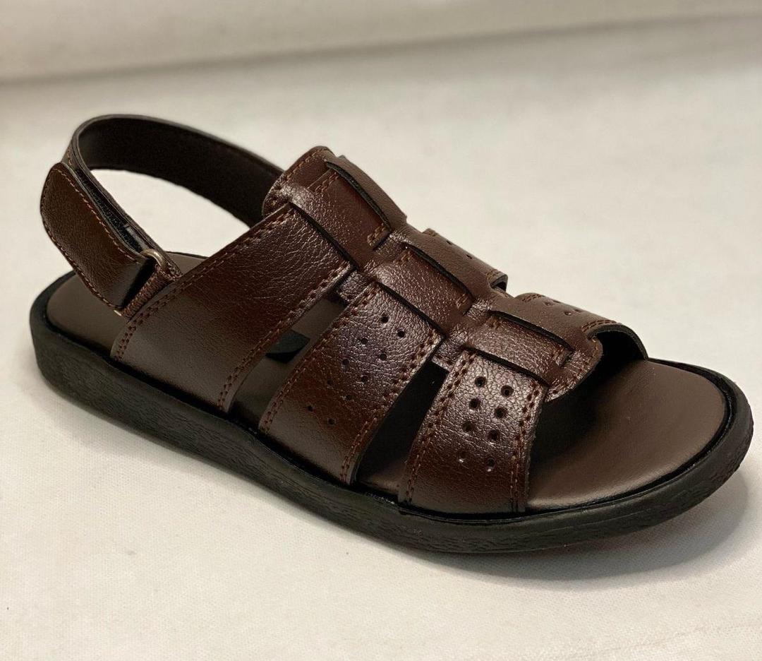 Men's Leather Fancy Sandals Brown TB-905