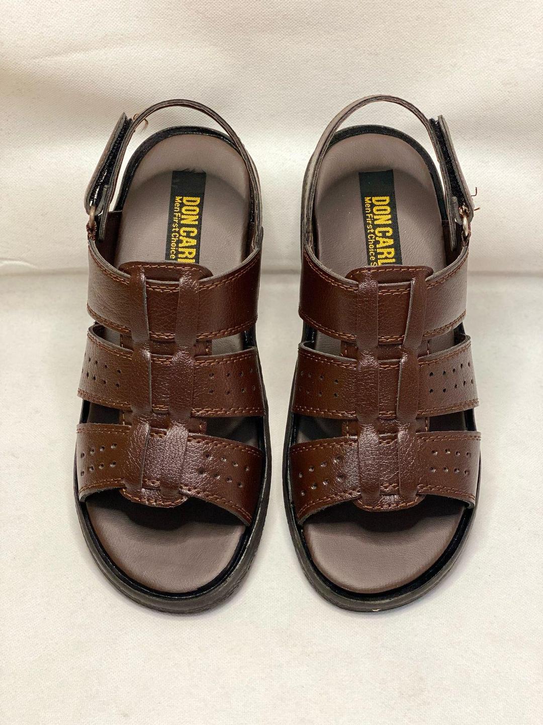 Men's Leather Fancy Sandals Brown TB-905
