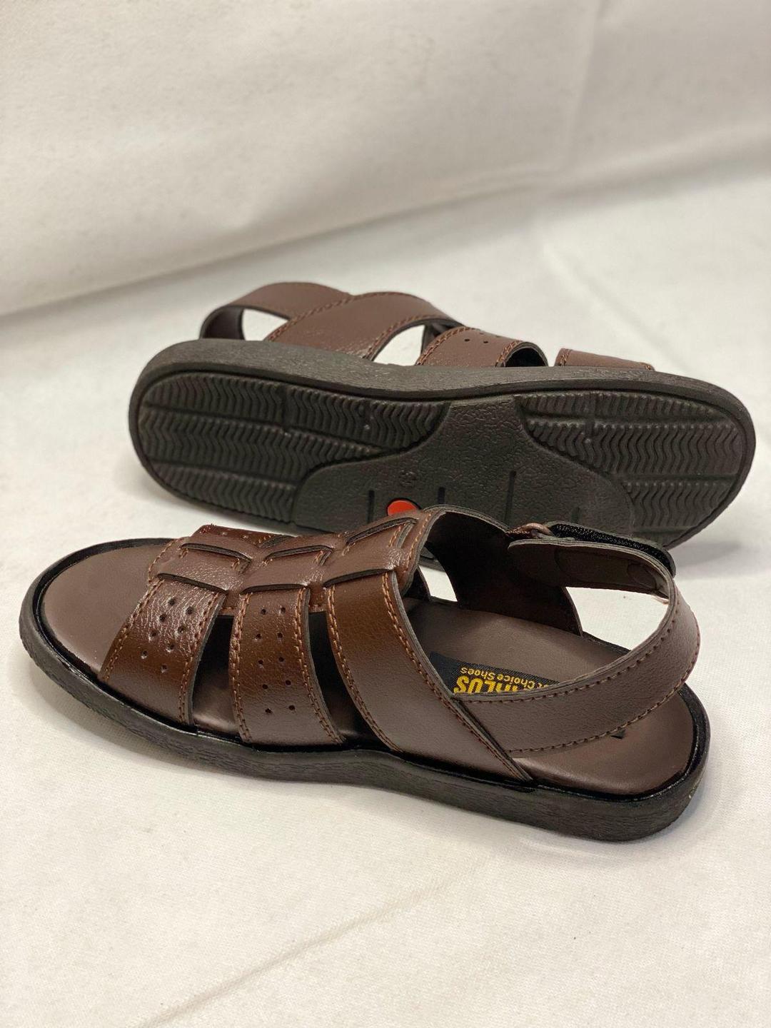 Men's Leather Fancy Sandals Brown TB-905