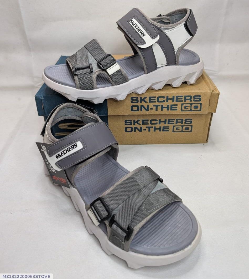 Men Grey Microfiber Casual Sandals with Straps