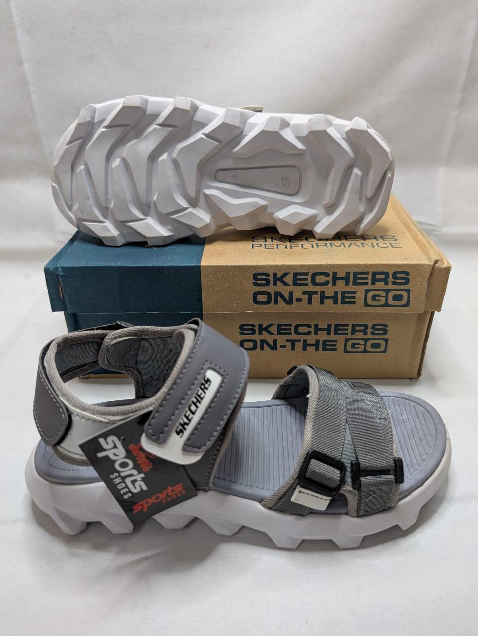 Men Grey Microfiber Casual Sandals with Straps