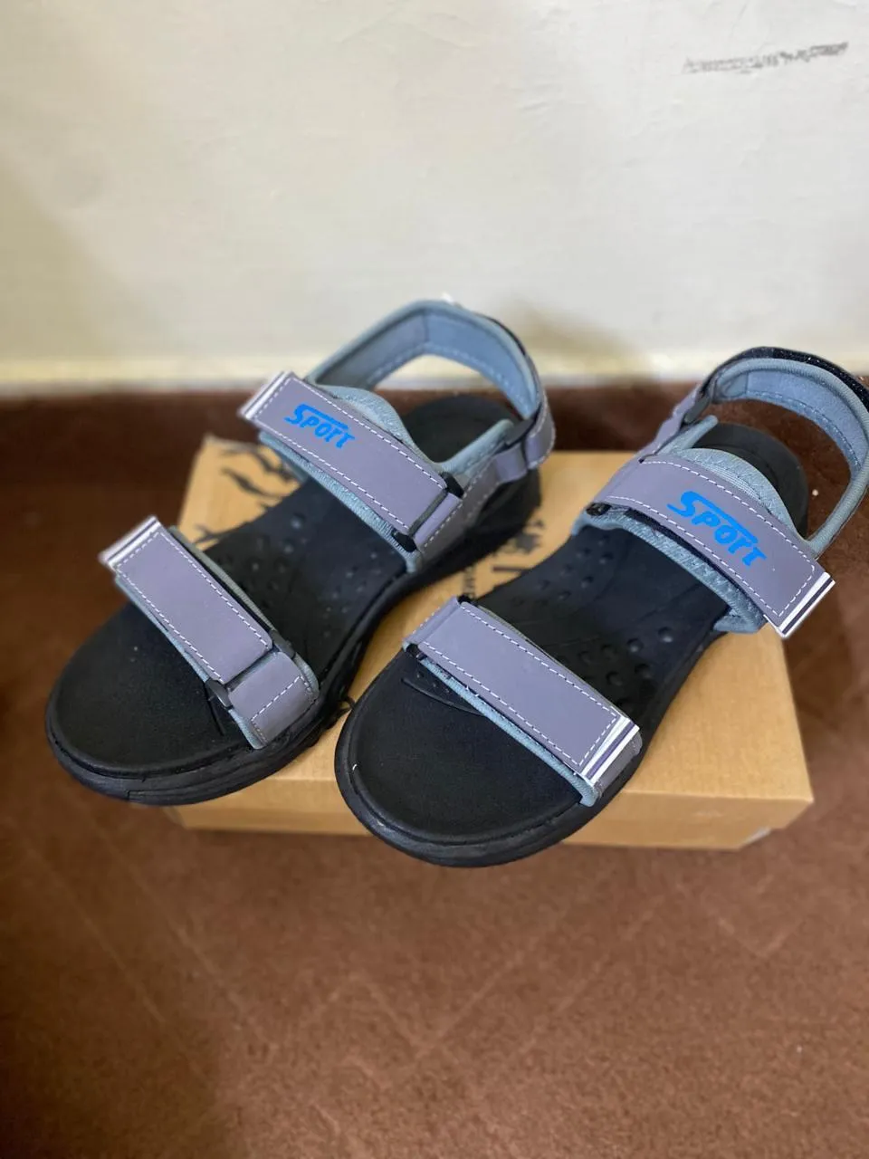 Men's Fabric Fancy Sandals (Grey-ED01)