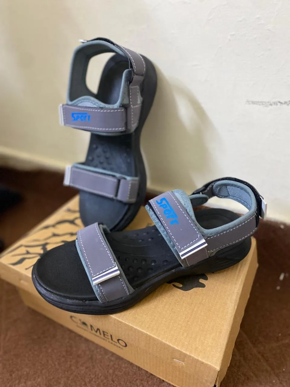 Men's Fabric Fancy Sandals (Grey-ED01)