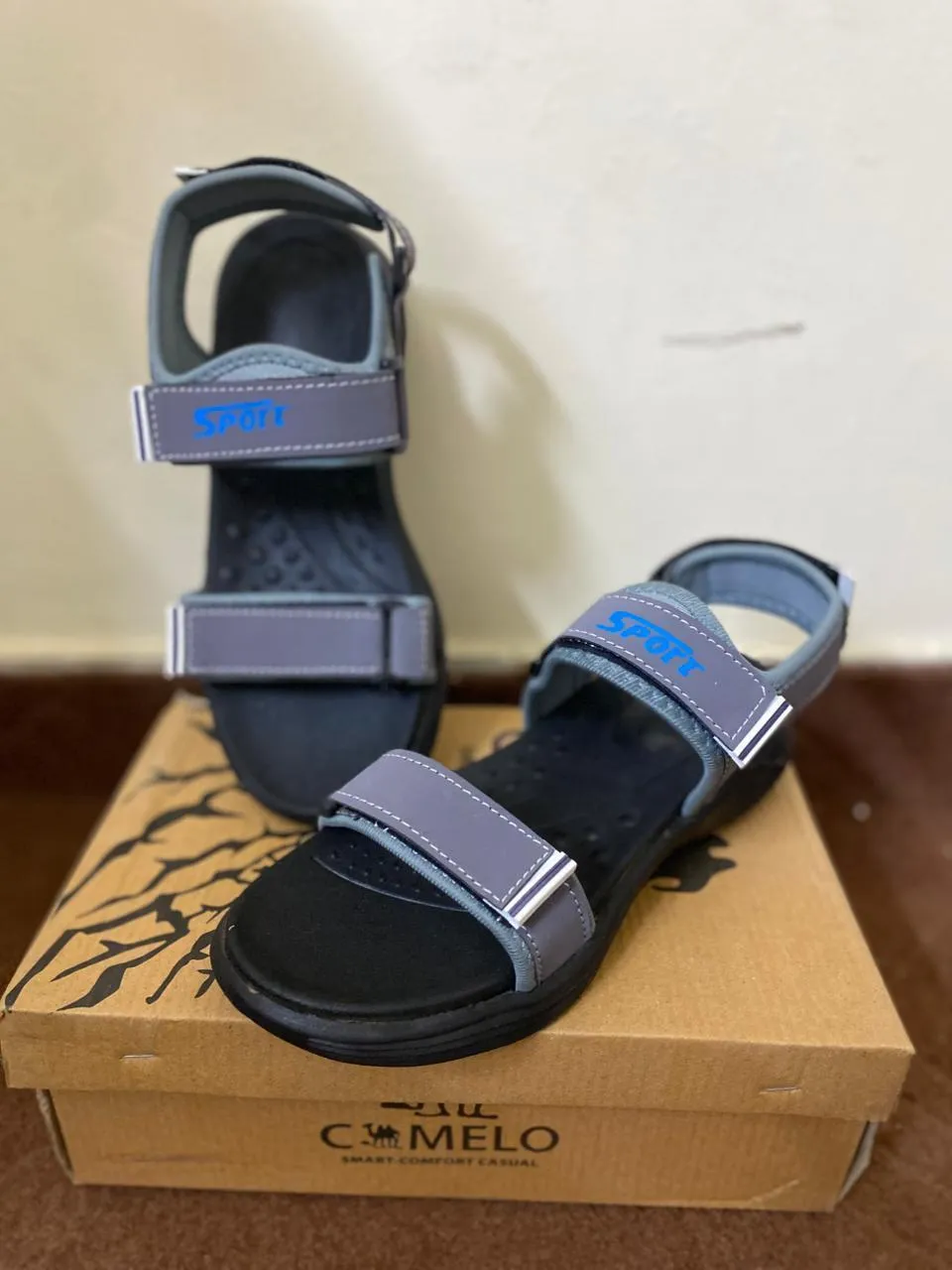 Men's Fabric Fancy Sandals (Grey-ED01)