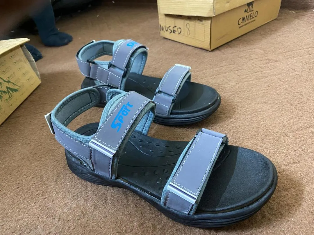 Men's Fabric Fancy Sandals (Grey-ED01)