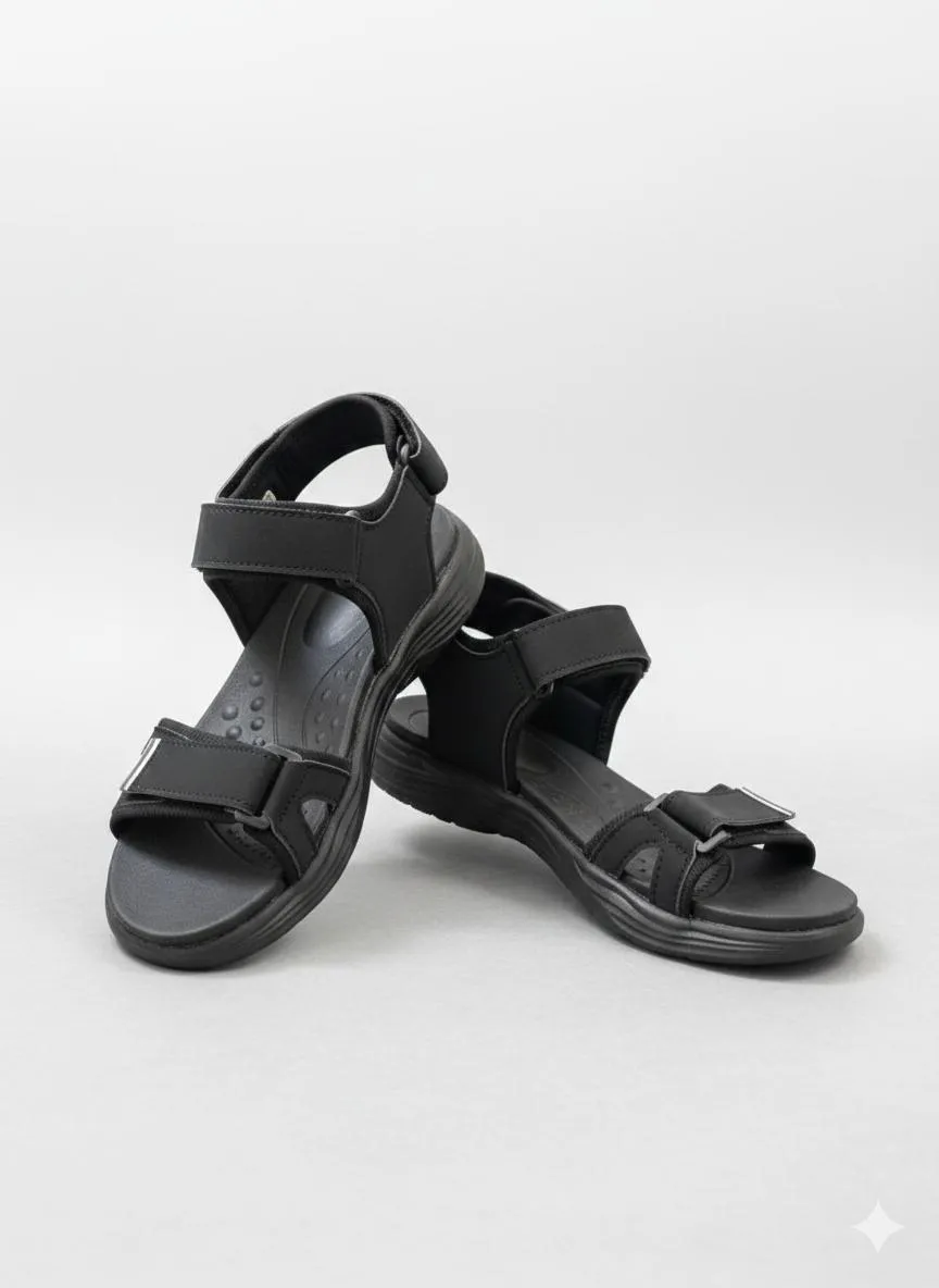 Men's Fabric Fancy Sandals (BLACK ED-001)