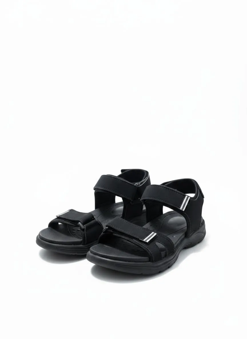 Men's Fabric Fancy Sandals (BLACK ED-001)