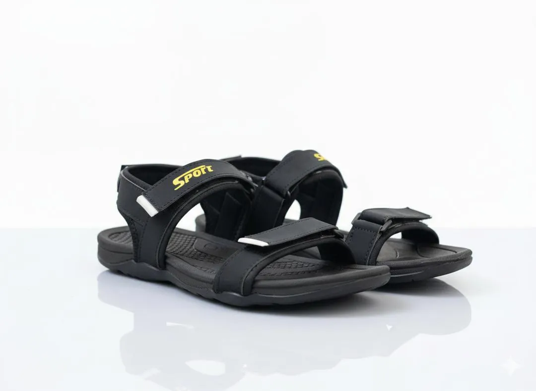 Men's Fabric Fancy Sandals (BLACK ED-003)
