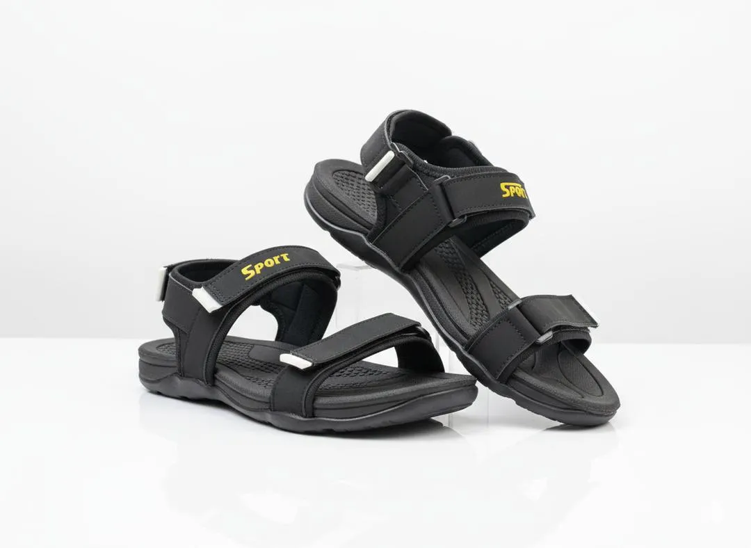 Men's Fabric Fancy Sandals (BLACK ED-003)