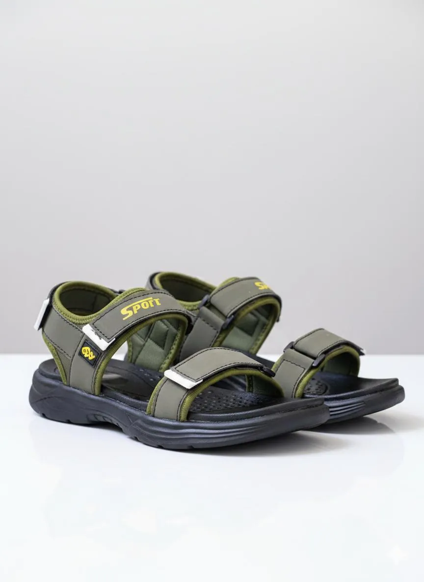Men's Fabric Fancy Sandals (Green ED-002)