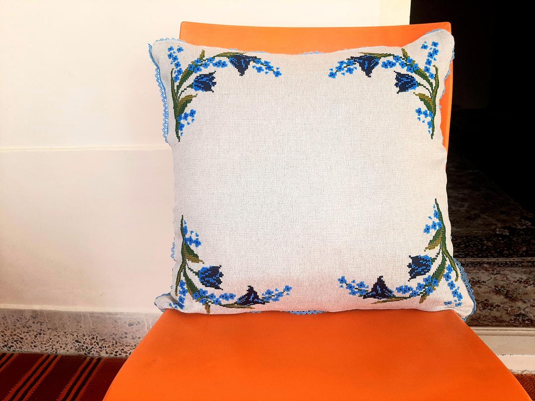 2 Pcs Mix Cotton Embroidered Pillow Cover