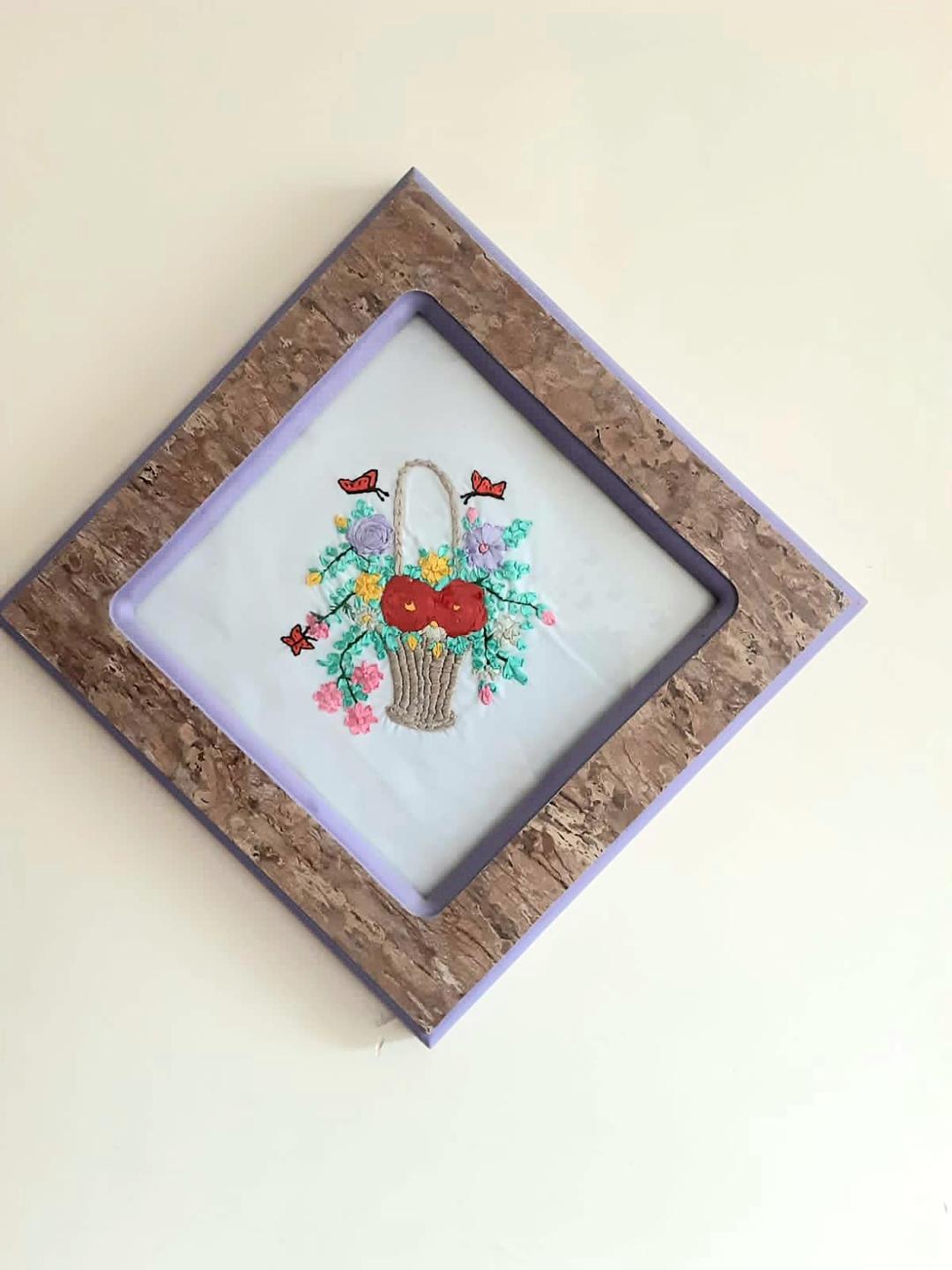 Flower Design Wall Hanging - 1 Pc Decorative Fabric Art